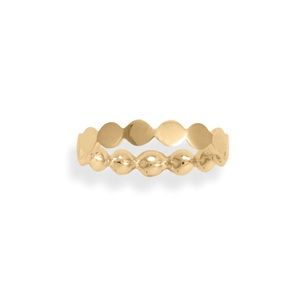 💫 14 Karat Gold Plated Dotted Band Ring